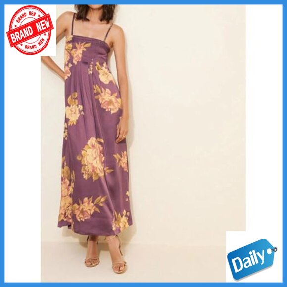Boho Floral Maxi Dress Backless Spaghetti Strap A-Line Summer Vacation - Picture 3 of 5
